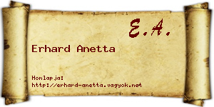 Erhard Anetta névjegykártya